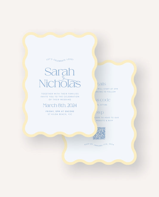 Double Sided Wedding Invitation  |  Sarah & Nicholas