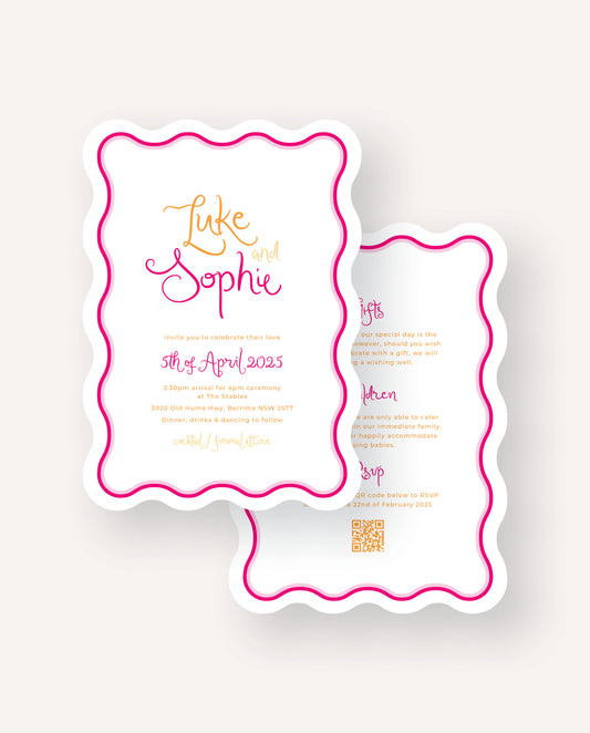 Double Sided Wedding Invitation  |  Luke & Sophie