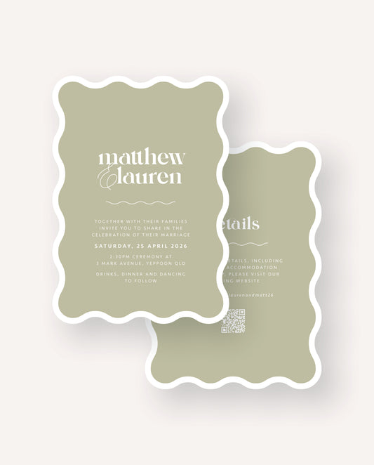 Double Sided Wedding Invitation  |  Matthew & Lauren