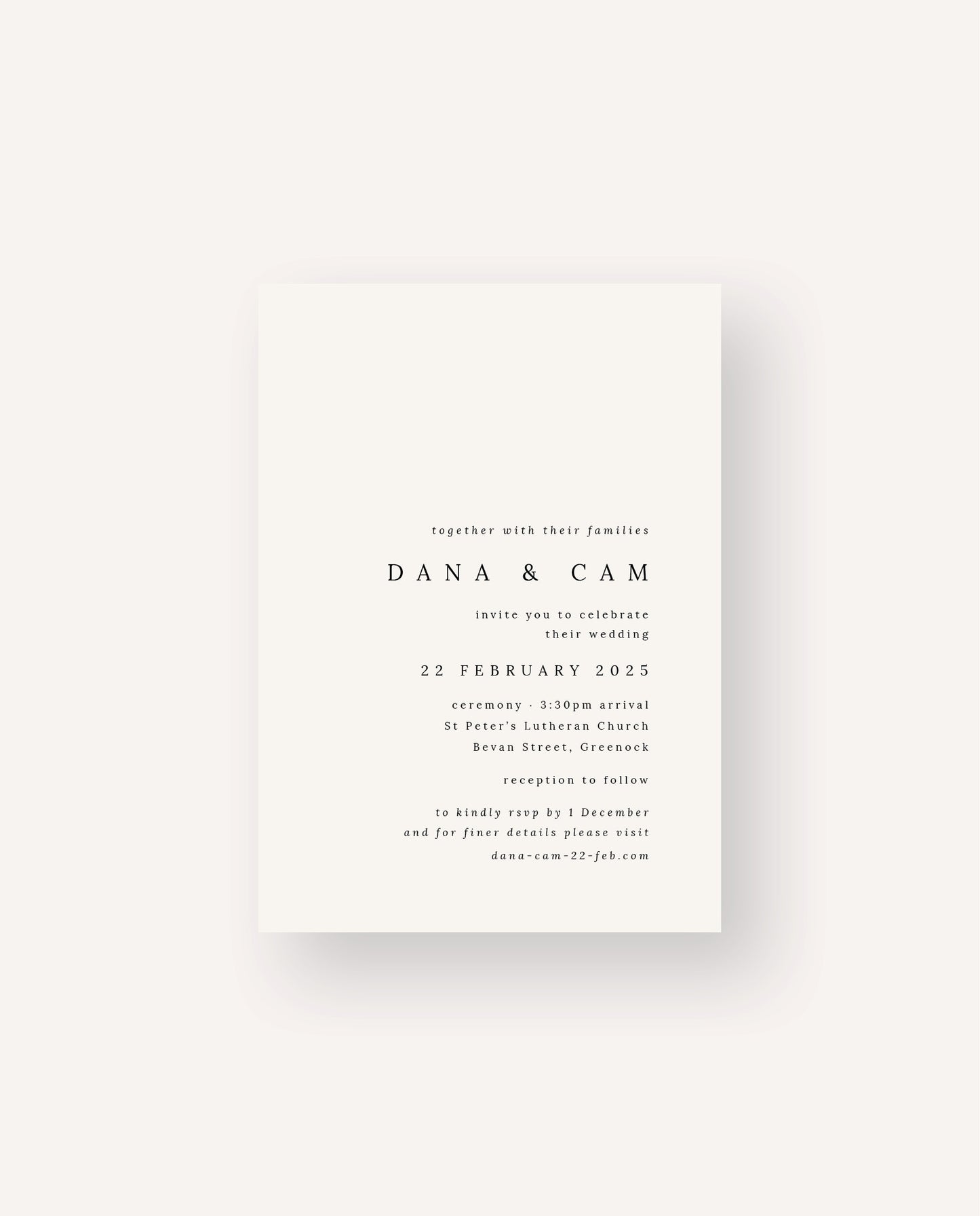 Wedding Invitation  |  Dana & Cam
