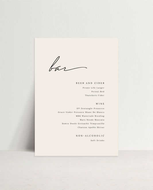 Bar Sign  |  Jacqui & Mitch