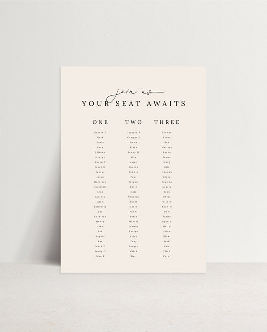 Seating Chart  |  Jacqui & Mitch