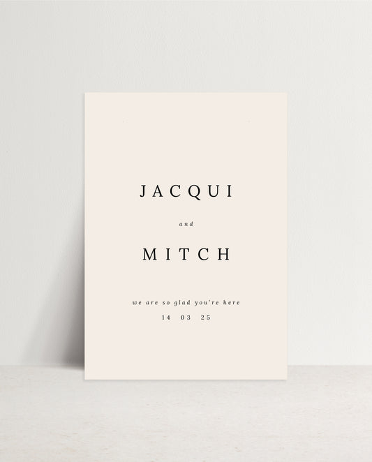 Welcome Sign  |  Jacqui & Mitch