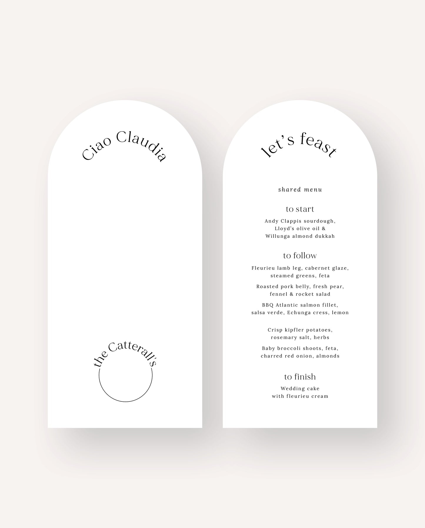 Menu | Monique & Beck
