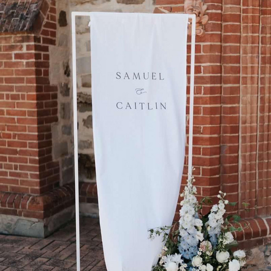 Fabric Welcome Sign  |  Samuel & Caitlin