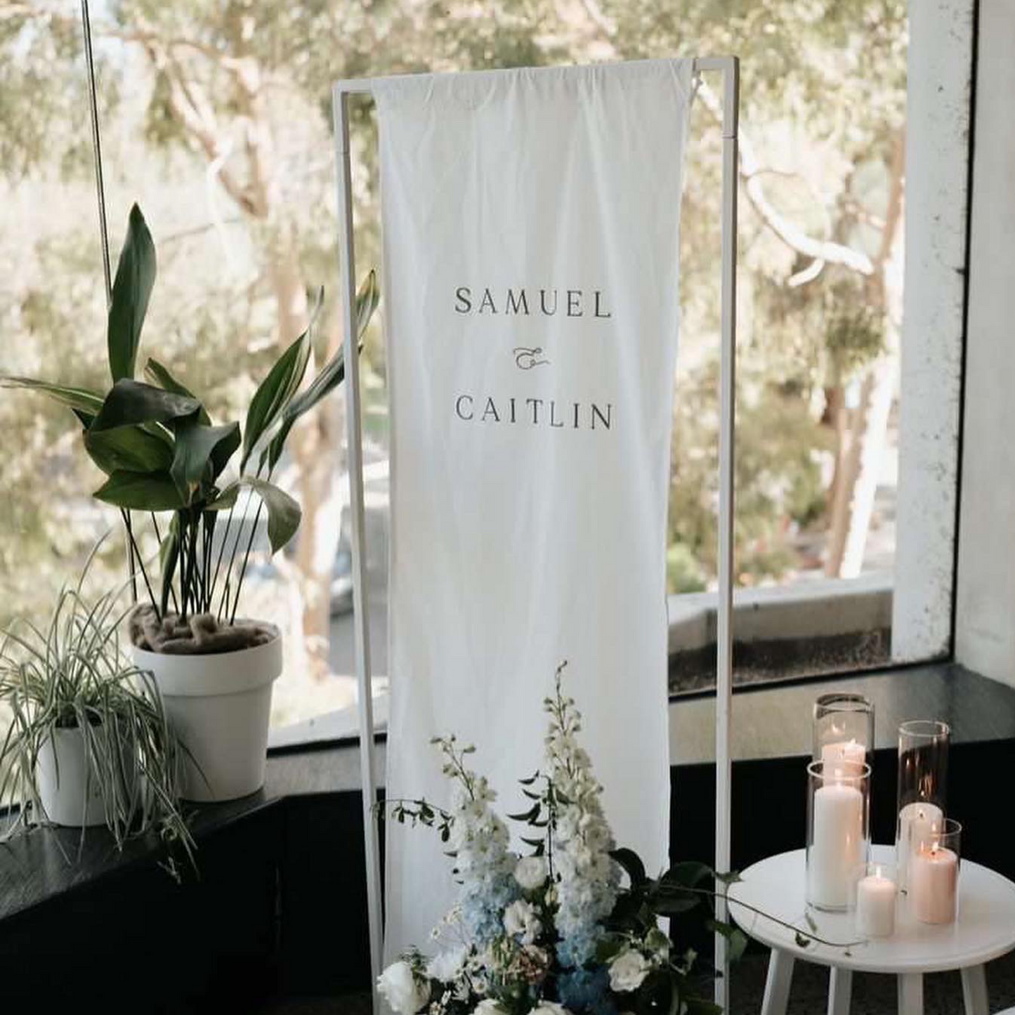 Fabric Welcome Sign | Samuel & Caitlin