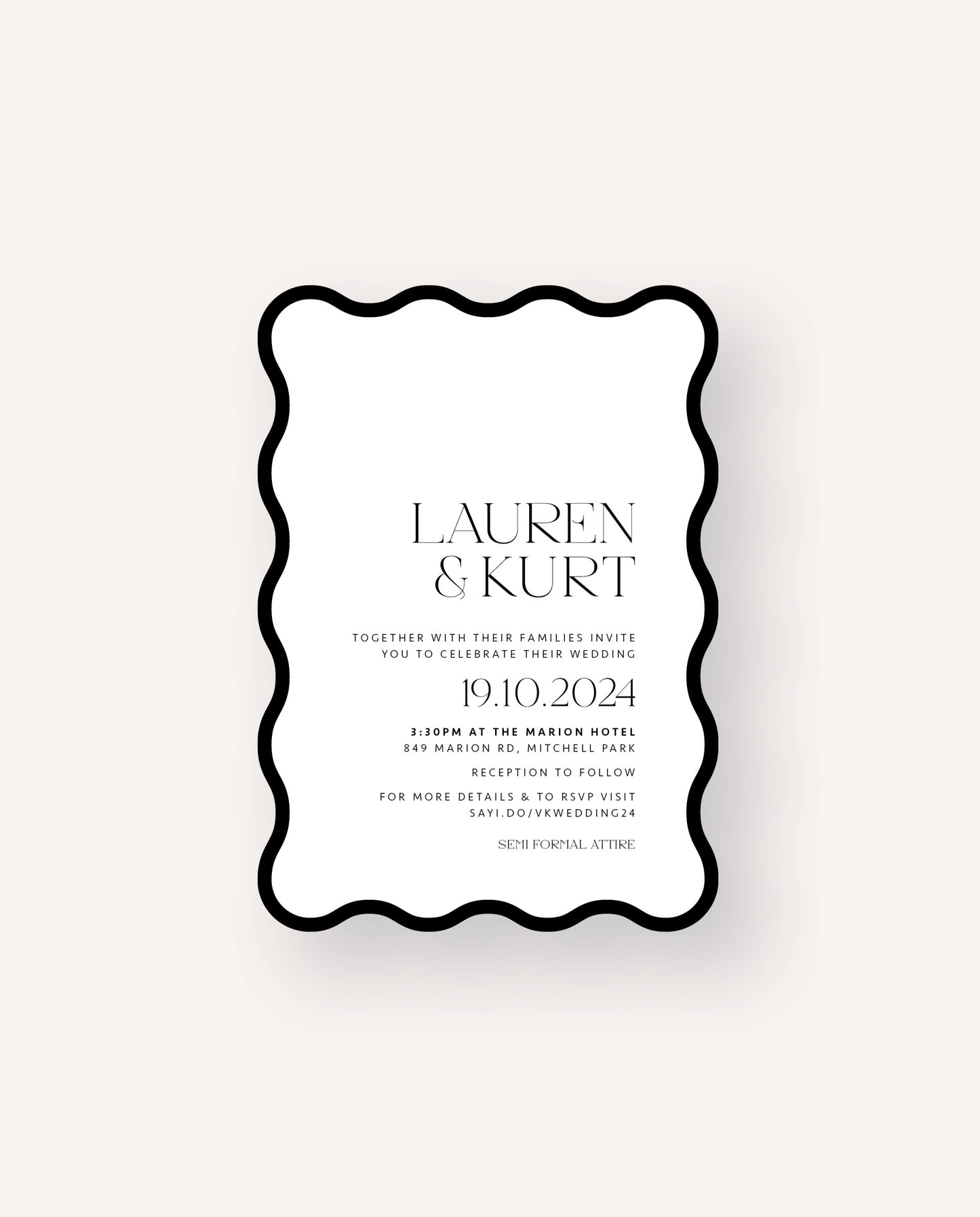 Wedding Invitation  |  Lauren & Kurt