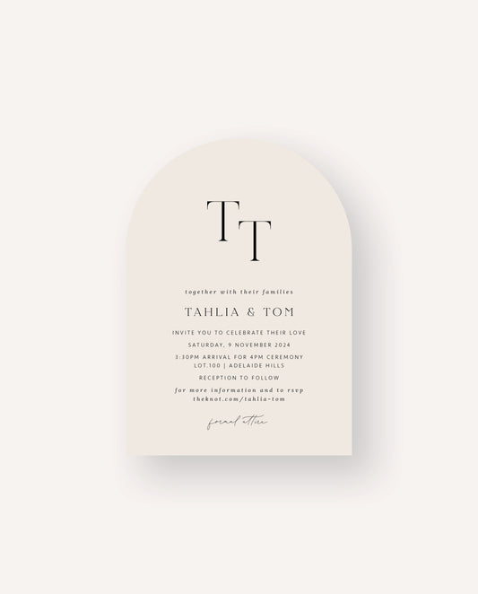 Wedding Invitation  |  Tahlia & Tom