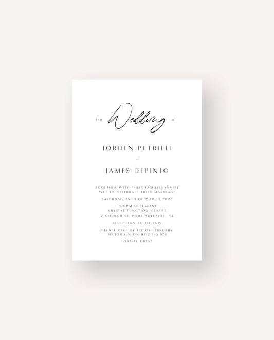 Wedding Invitation  |  Jorden & James