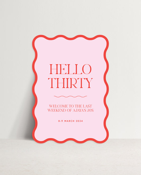 Welcome Sign  |  Hello Thirty