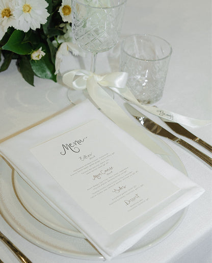 Menu  |  Jessica & Toby