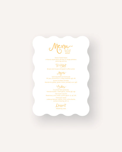 Menu  |  Lili & Daniel