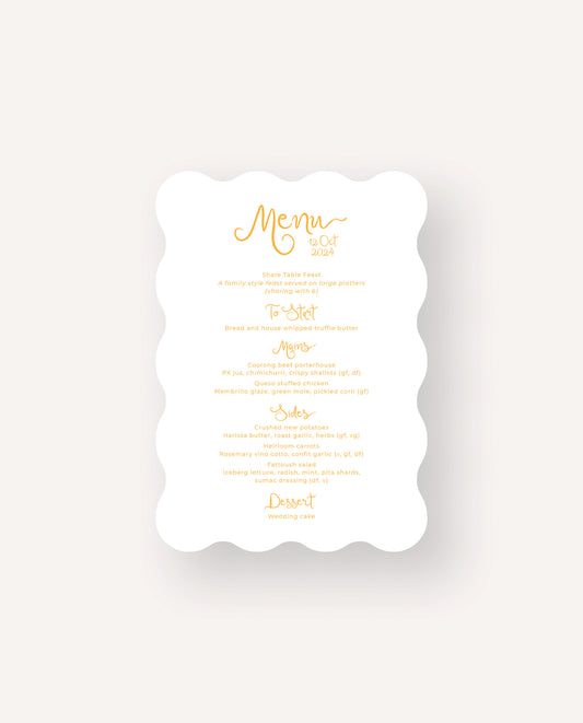 Menu  |  Lili & Daniel